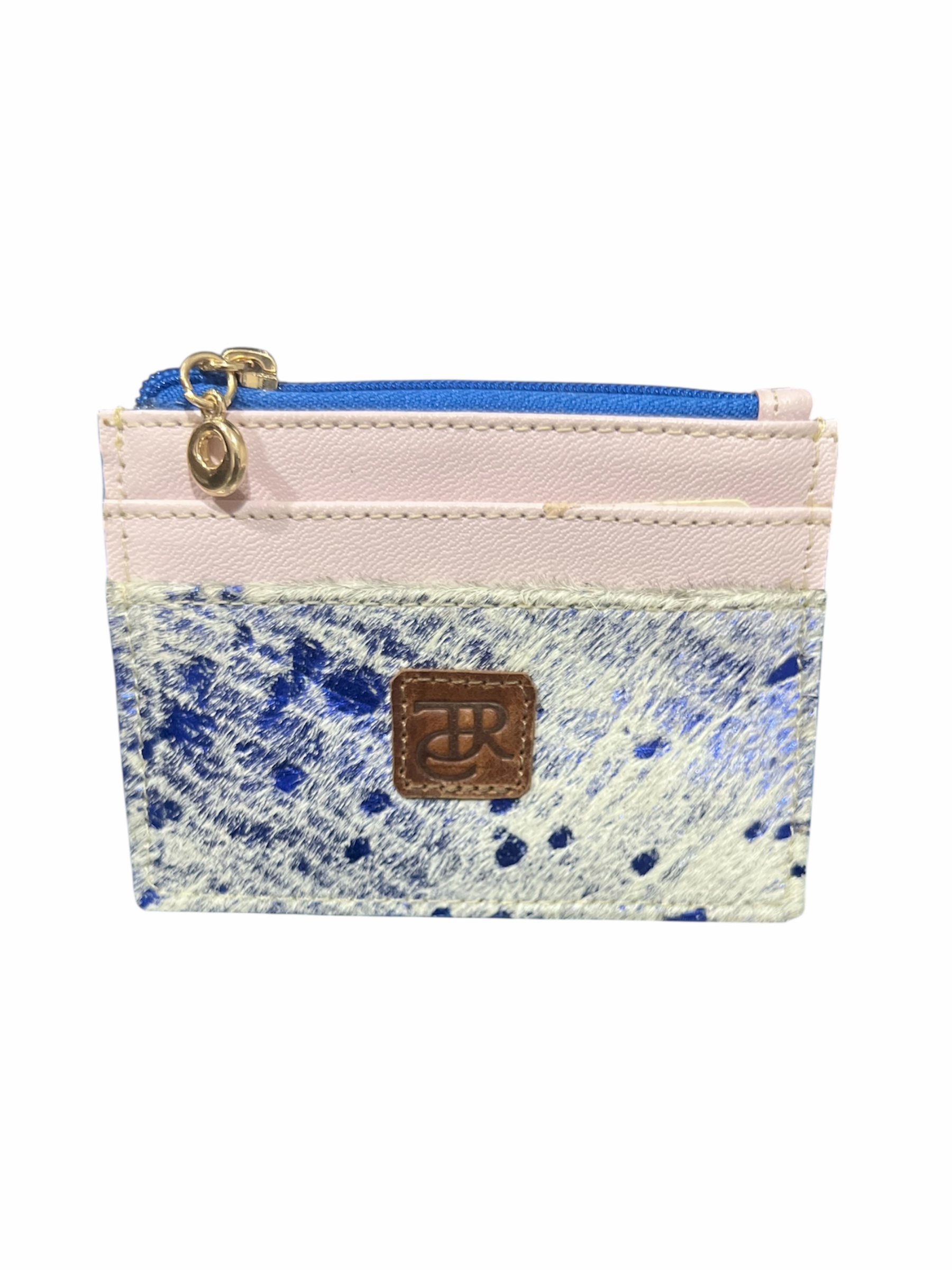 Portatarjeteros (11cm x 8cm)(Blue Hair -on leather - Pink)